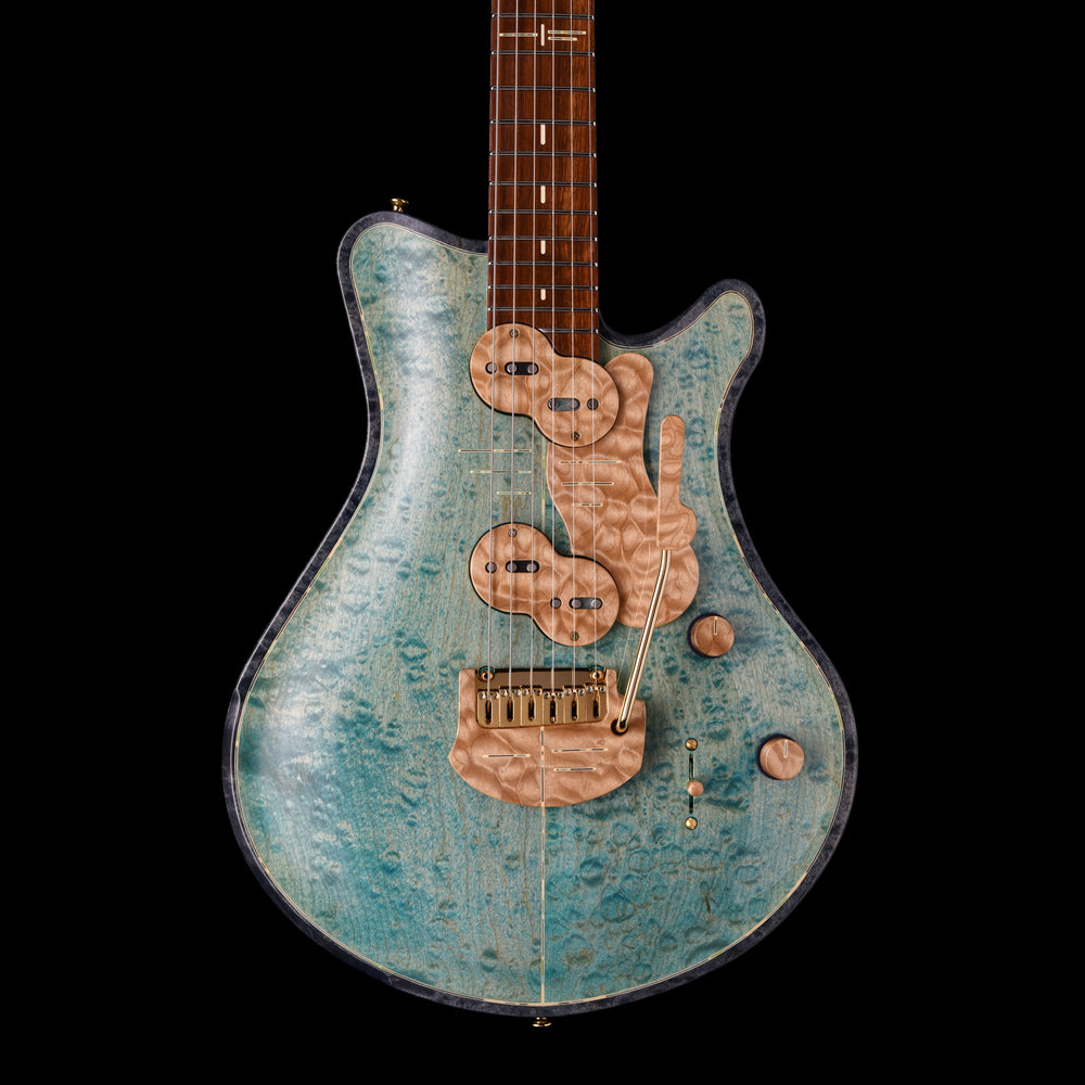 Jersey Girl Homemade Guitars Tapa-Verblet - 2025 - Holographic Blue - 25+ Year Old Carved-Maple Top. NEW, (Authorized Dealer)