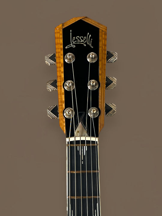 Jesselli Guitars Modernaire Circa 1989-1990 Natural Walnut & Ebony. Owned by Alan Rogan touring tech for Keith Richards. (Authorized Jesselli Dealer)