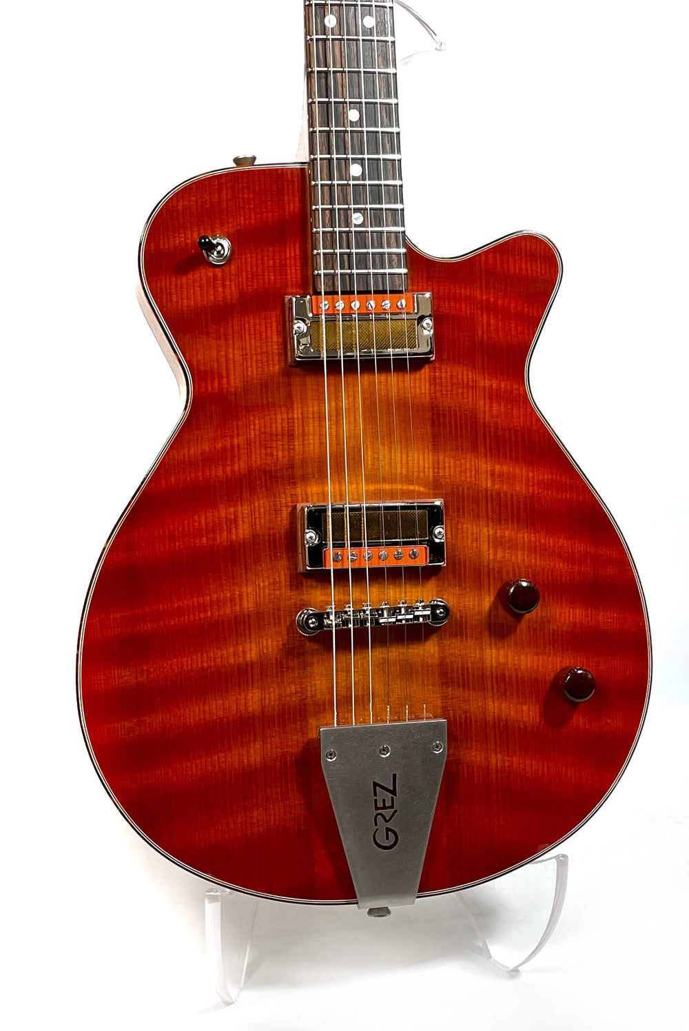 Grez Mendocino 2021 Cherry Burst, Novak Gold Foil Pickups NEW 5lbs 4oz (Authorized Dealer)
