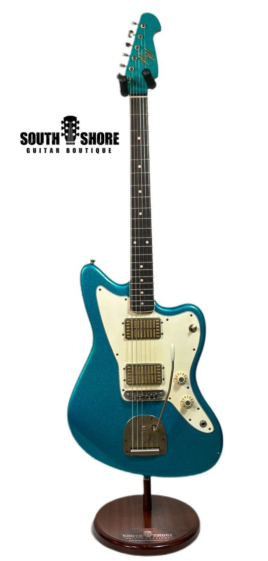Mario Martin Guitars Jazzbastard Fine Flake Lake Placid Blue, Mojo Dual Foils 7lbs NEW (Authorized Dealer)