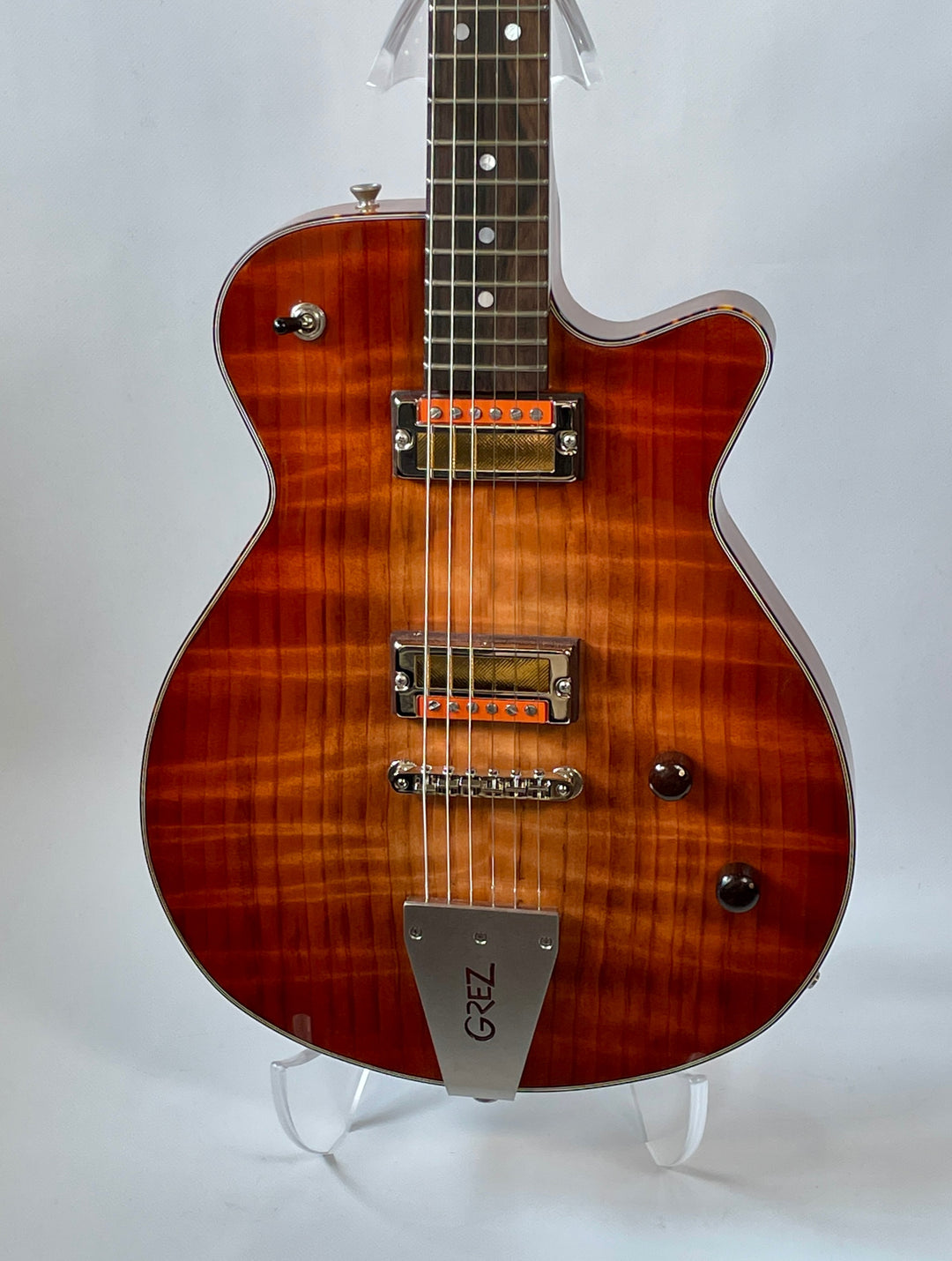 Grez Mendocino Custom 2021 Amber Burst, Novak Gold Foil Pickups NEW 5lbs 2oz (Authorized Dealer)