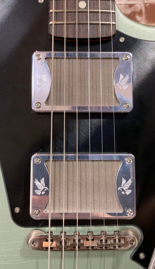 Ronin Coyote 2019 Aged Pinecrest Green Metallic Black Mastery Vibrato and Stormcrow Foil-Buckers