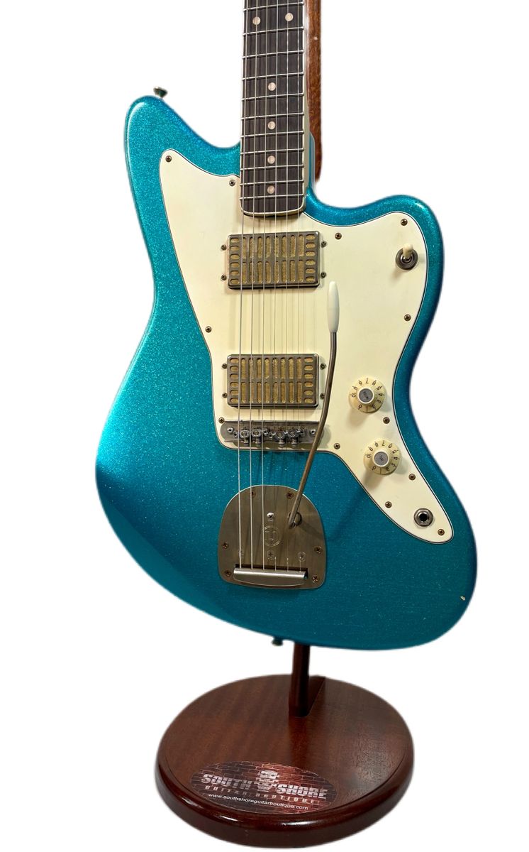 Mario Martin Guitars Jazzbastard Fine Flake Lake Placid Blue, Mojo Dual Foils 7lbs NEW (Authorized Dealer)