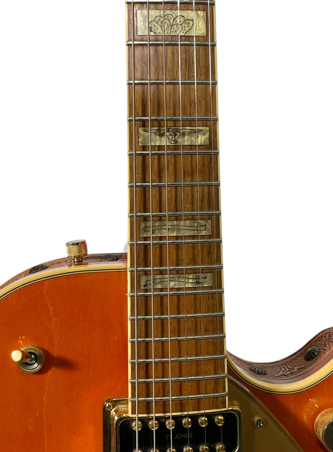 Gretsch Roundup 6121 2006 Orange w/ leather trim &amp; upgraded TV Jones Filtertrons + Extra Bigsby Arm by Gretsch