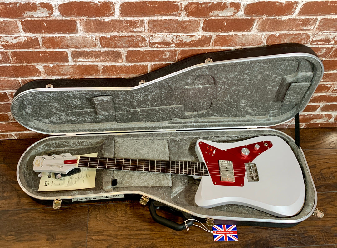 Uma Guitars (Early 2020) Jetson Concrete Grey/Red Anodized, Dual-Foil HB & Piezo Pickup, only 6lbs 7.4oz