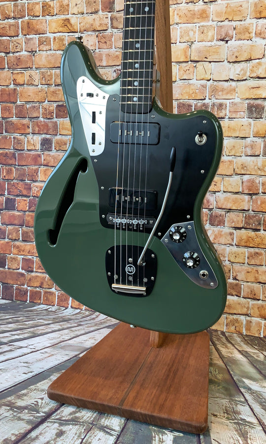 Bilt Zaftig 2019 Olive Drab w/ Lollar Staple P-90's & Black Mastery Hardware