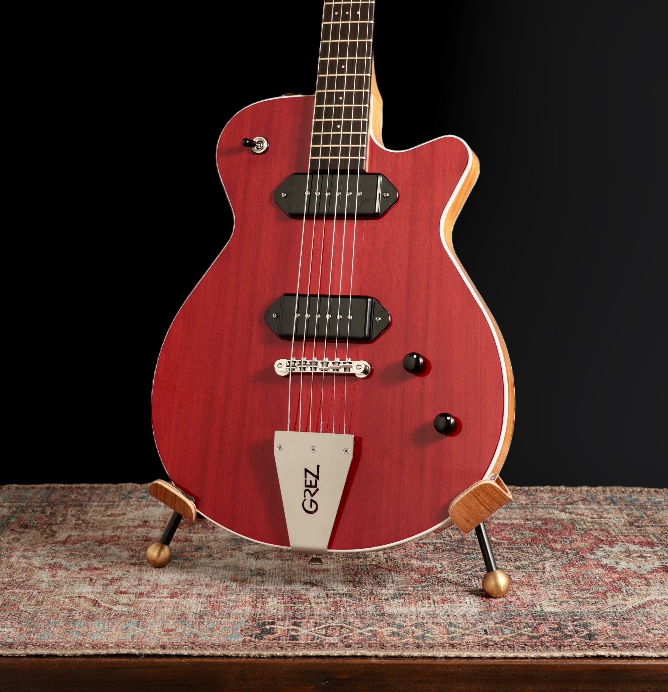 Grez Mendocino 2025 - Stained Red, Fralin Dog Ear P-90's. NEW