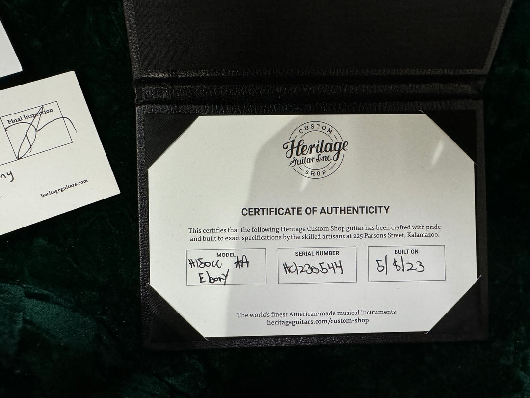 Heritage Custom Shop Core Collection H-150 Artisan Aged - Ebony. NEW (Authorized Dealer)