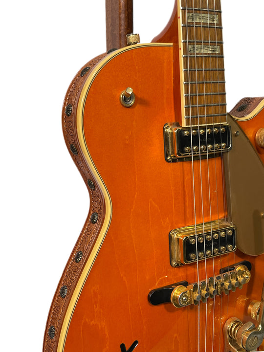 Gretsch Roundup 6121 2006 Orange w/ leather trim &amp; upgraded TV Jones Filtertrons + Extra Bigsby Arm by Gretsch