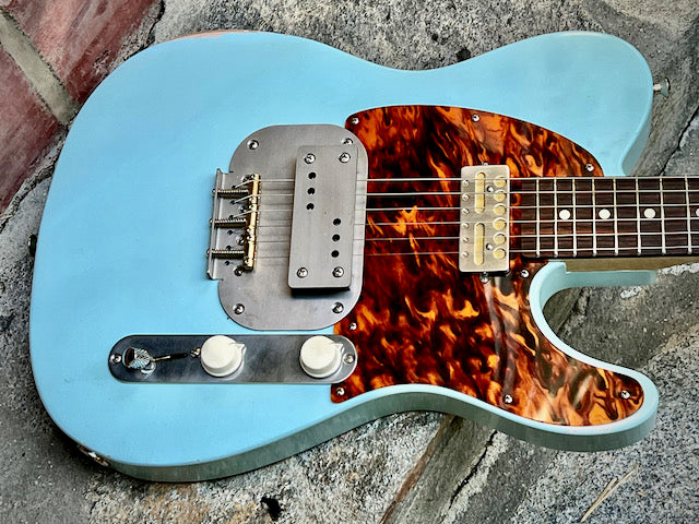 Waterslide Guitars T-Style Coodercaster 2022 Aged Sonic Blue NEW (Authorized Dealer)