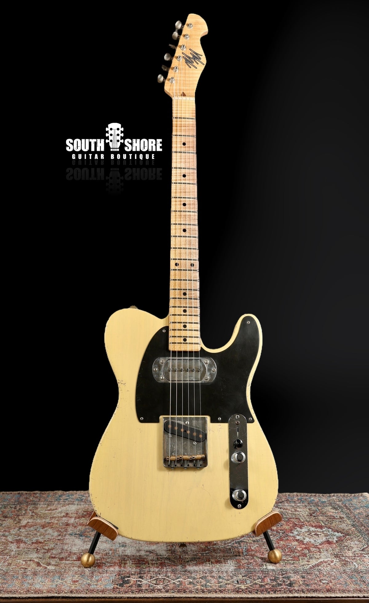 Mario Martin T-Style - Nocaster Blonde - Med Relic, AAA Flame Maple Neck. Mojo P.A.B / Bigsby Pup. NEW, (Authorized Dealer) by Mario Martin