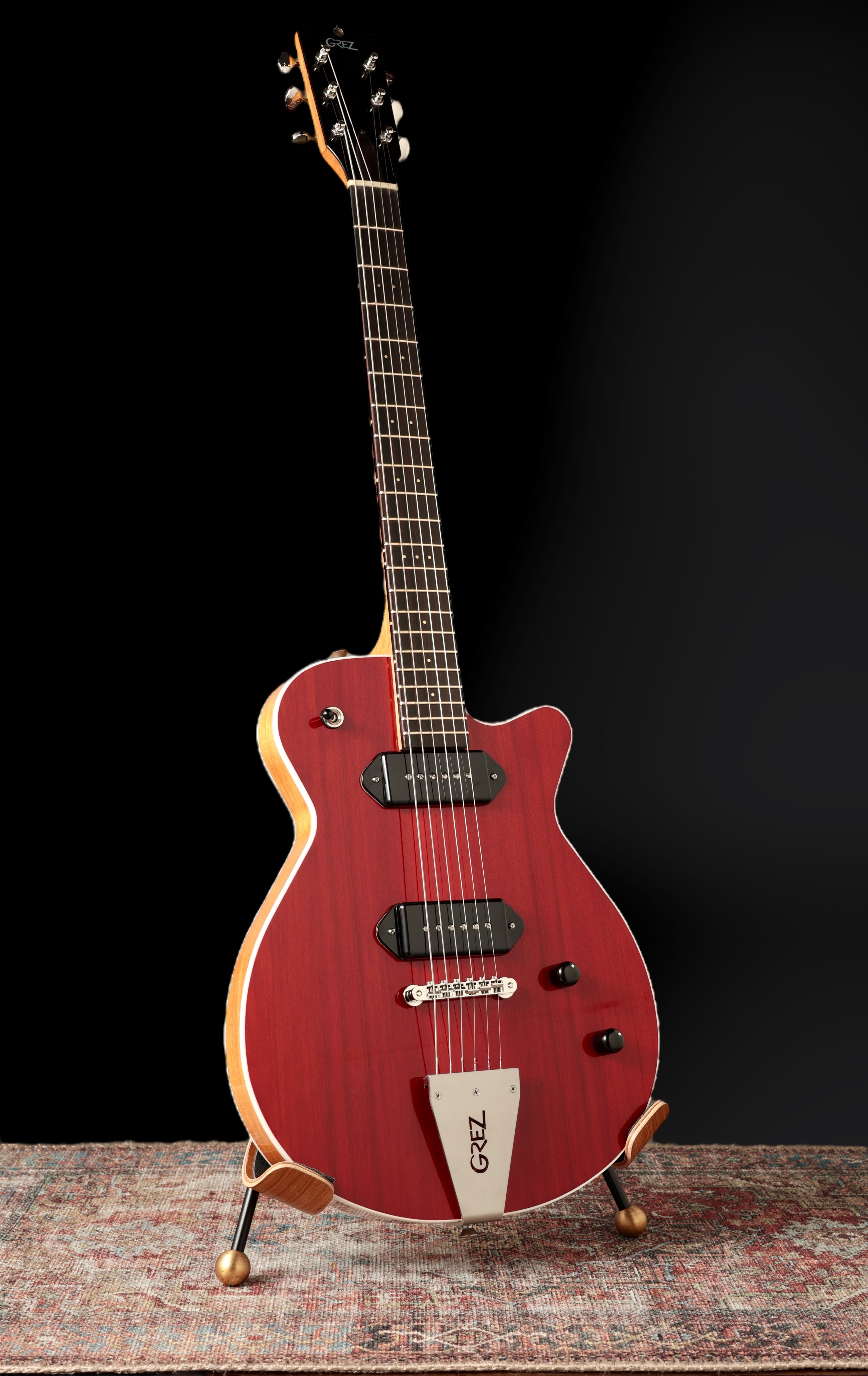 Grez Mendocino 2025 - Stained Red, Fralin Dog Ear P-90's. NEW