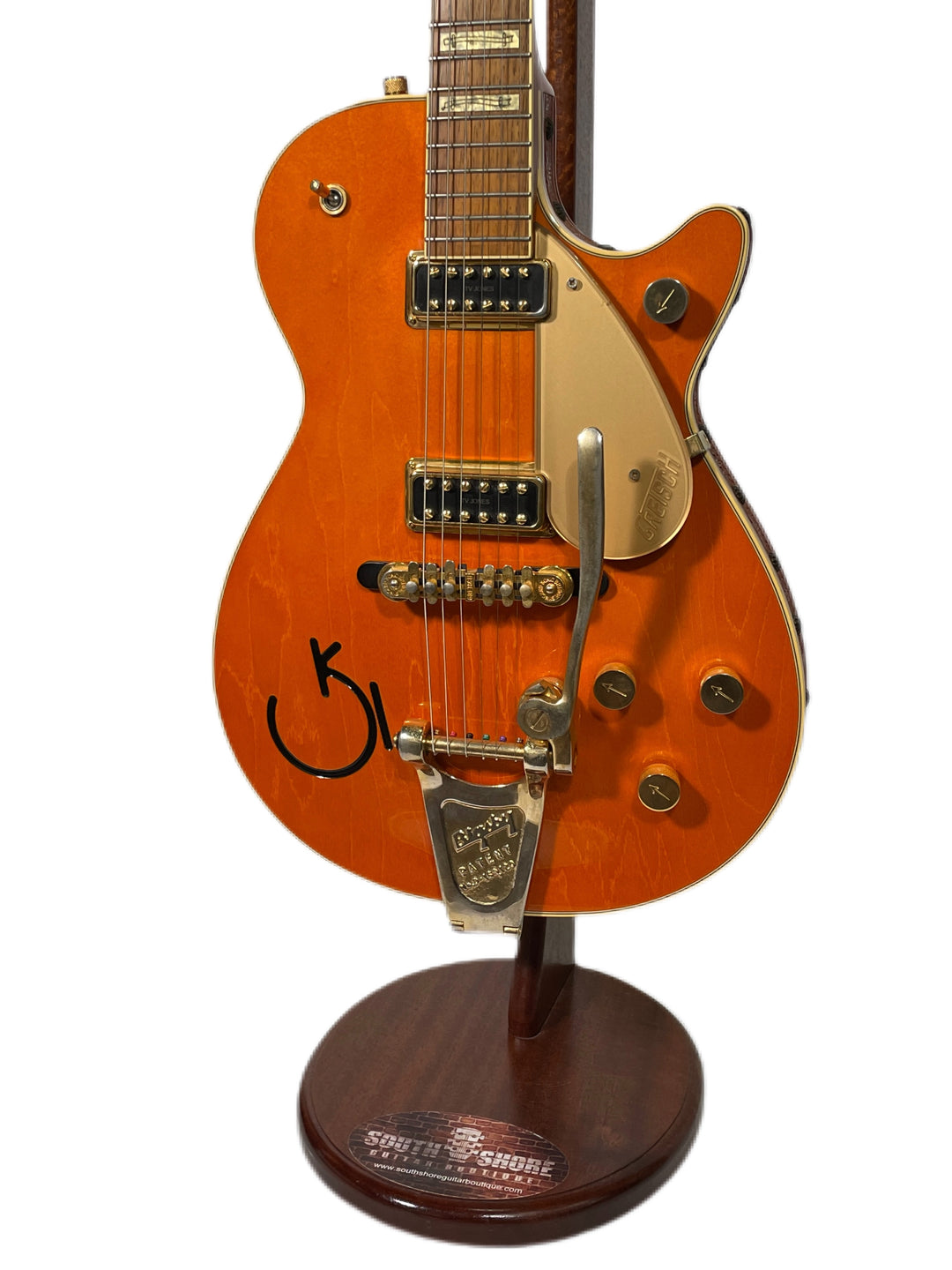 Gretsch Roundup 6121 2006 Orange w/ leather trim &amp; upgraded TV Jones Filtertrons + Extra Bigsby Arm by Gretsch