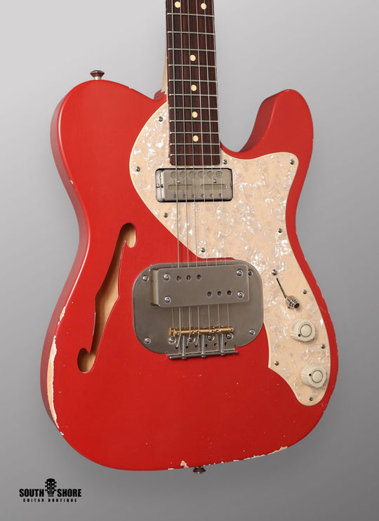 Waterslide Guitars Thinline T-Style Coodercaster - 2023 - Aged Fiesta Red. NEW (Authorized Dealer)