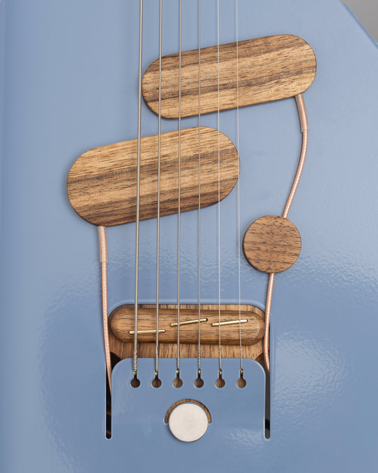 Verso Orbit Baritone 2024. - Dove Blue / Walnut - Sheet Metal Body w/ freely adjustable Magnetic Pickups SC1 Neck & HB2 Bridge - NEW. (Authorized Dealer)