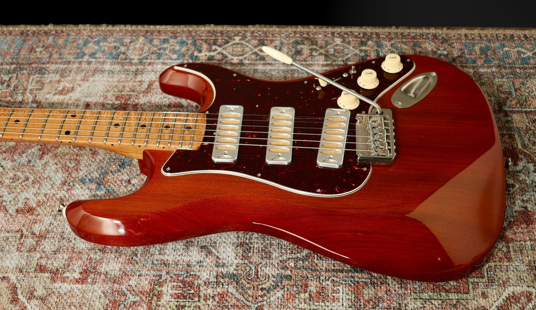 Ronin Morningstar 2019 - Honey Burst w/ highly figured “Flame Maple” neck + Raw Aluminum FB Mini’s