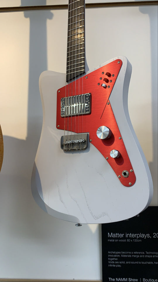 Uma Guitars (Early 2020) Jetson Concrete Grey/Red Anodized, Dual-Foil HB & Piezo Pickup, only 6lbs 7.4oz