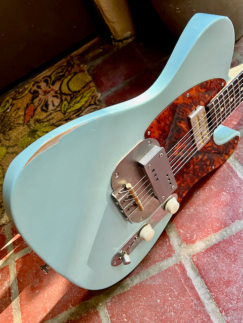 Waterslide Guitars T-Style Coodercaster 2022 Aged Sonic Blue NEW (Authorized Dealer)