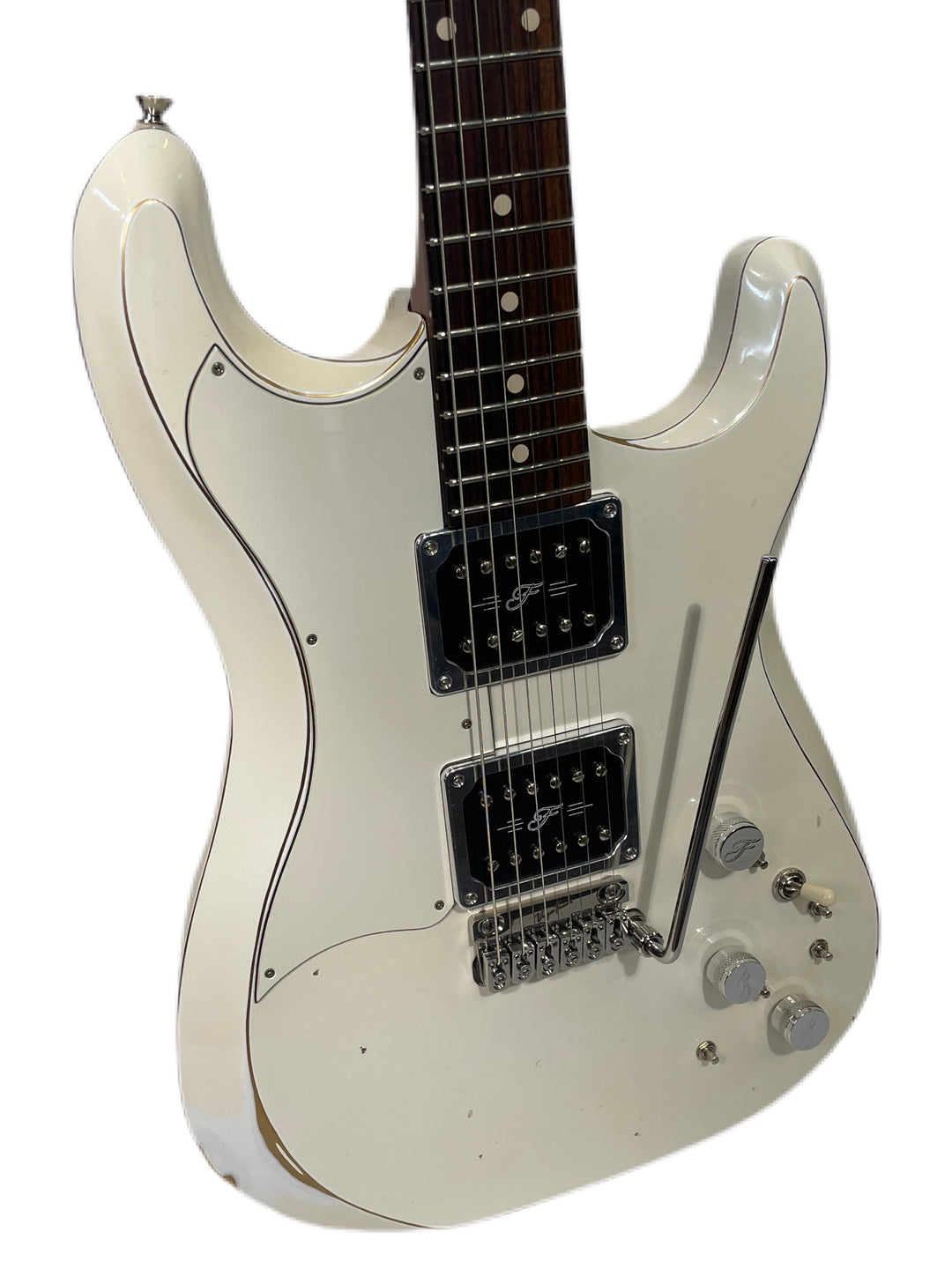 Fiam Guitars Mirari F5 2022 Aged White over Gold, by past Ronin luthier Izzy Lugo (Authorized Fiam Dealer)