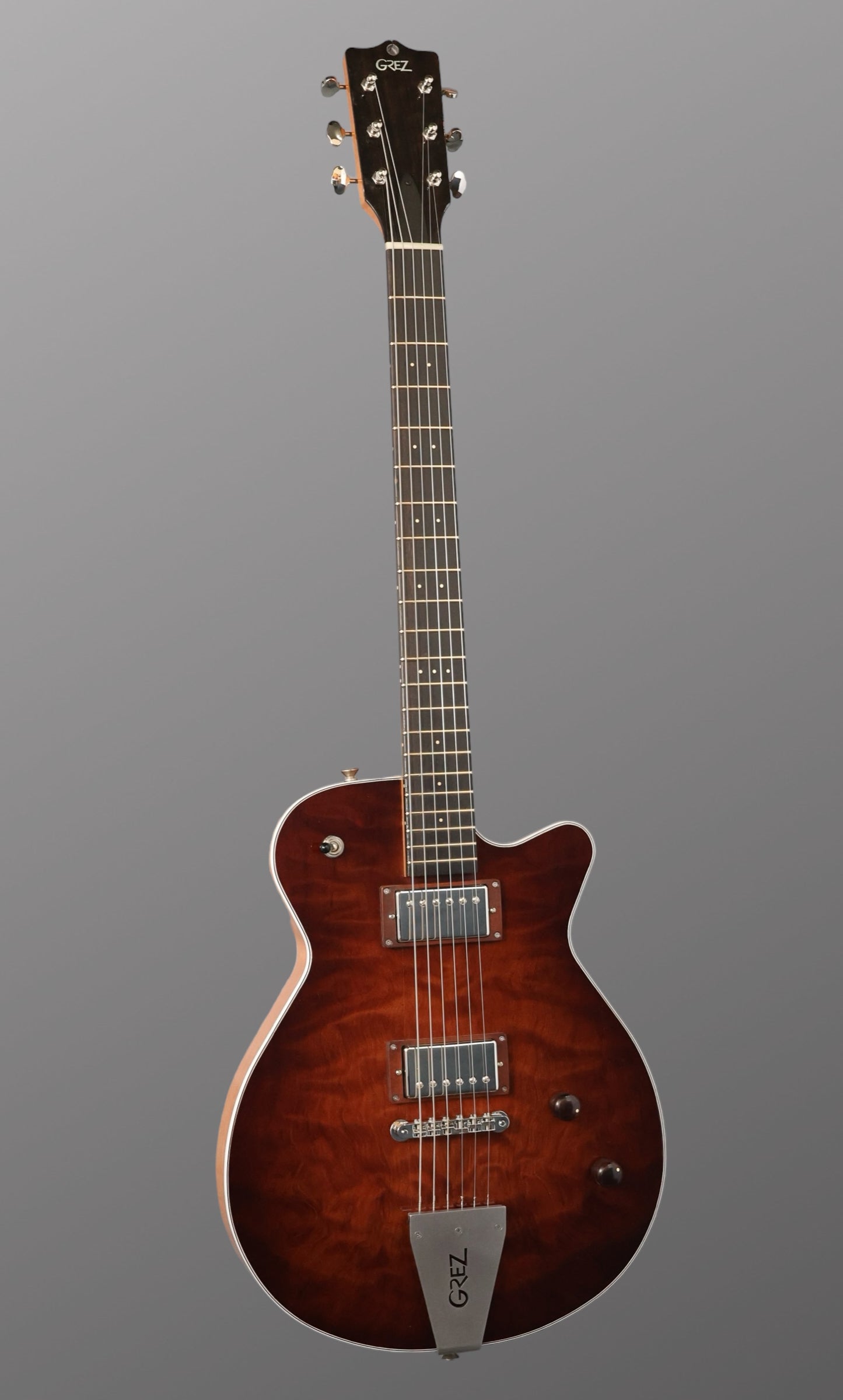 Grez Guitars Mendocino - Dark Burst / Quilted Redwood w/ Lollar