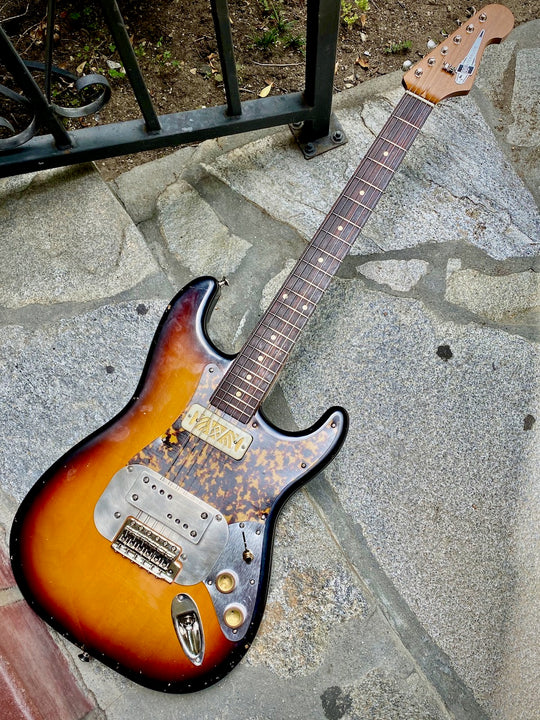 Waterslide S-Style W/ Mojo Lap-Steal and Gold-Foil Pickups, 2020 Sunburst NEW (Authorized Dealer)
