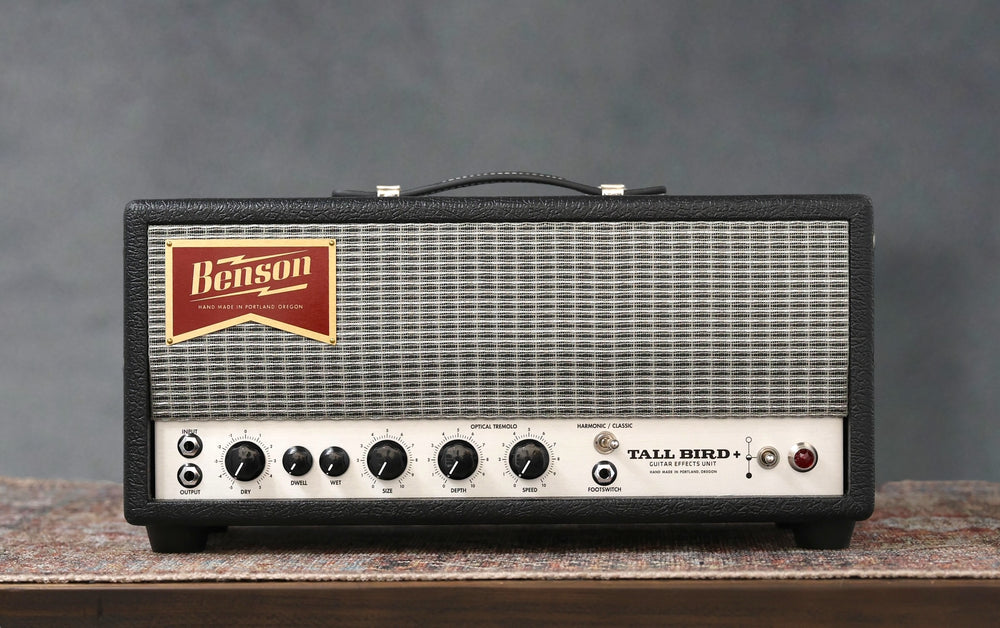 Benson Amps Tall Bird Reverb + 2025 - Black / Silver. Spring Reverb + Optical & Harmonic Tremolo. NEW, Authorized Dealer)
