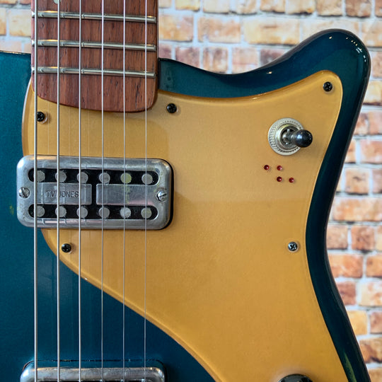 Harvester Guitars Kalamazoo Buick Blue over Sunburst.  "Authorized Dealer"
