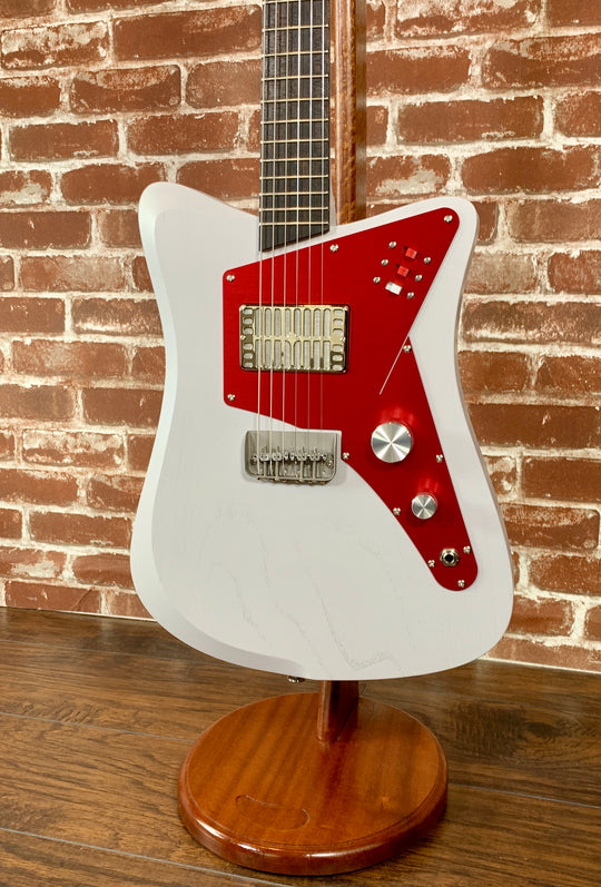 Uma Guitars (Early 2020) Jetson Concrete Grey/Red Anodized, Dual-Foil HB & Piezo Pickup, only 6lbs 7.4oz