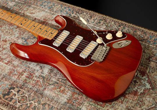 Ronin Morningstar 2019 - Honey Burst w/ highly figured “Flame Maple” neck + Raw Aluminum FB Mini’s
