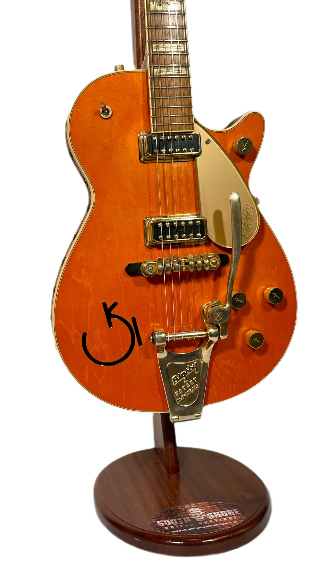 Gretsch Roundup 6121 2006 Orange w/ leather trim &amp; upgraded TV Jones Filtertrons + Extra Bigsby Arm by Gretsch