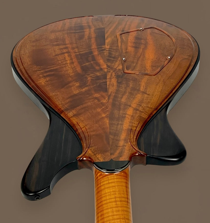 Jesselli Guitars Modernaire Circa 1989-1990 Natural Walnut & Ebony. Owned by Alan Rogan touring tech for Keith Richards. (Authorized Jesselli Dealer)