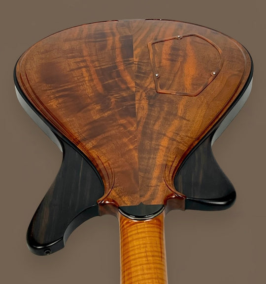 Jesselli Guitars Modernaire Circa 1989-1990 Natural Walnut & Ebony. Owned by Alan Rogan touring tech for Keith Richards. (Authorized Jesselli Dealer)