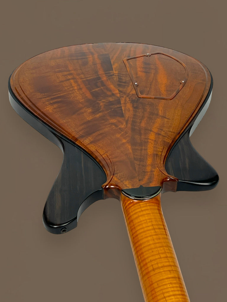 Jesselli Guitars Modernaire Circa 1989-1990 Natural Walnut & Ebony. Owned by Alan Rogan touring tech for Keith Richards. (Authorized Jesselli Dealer)