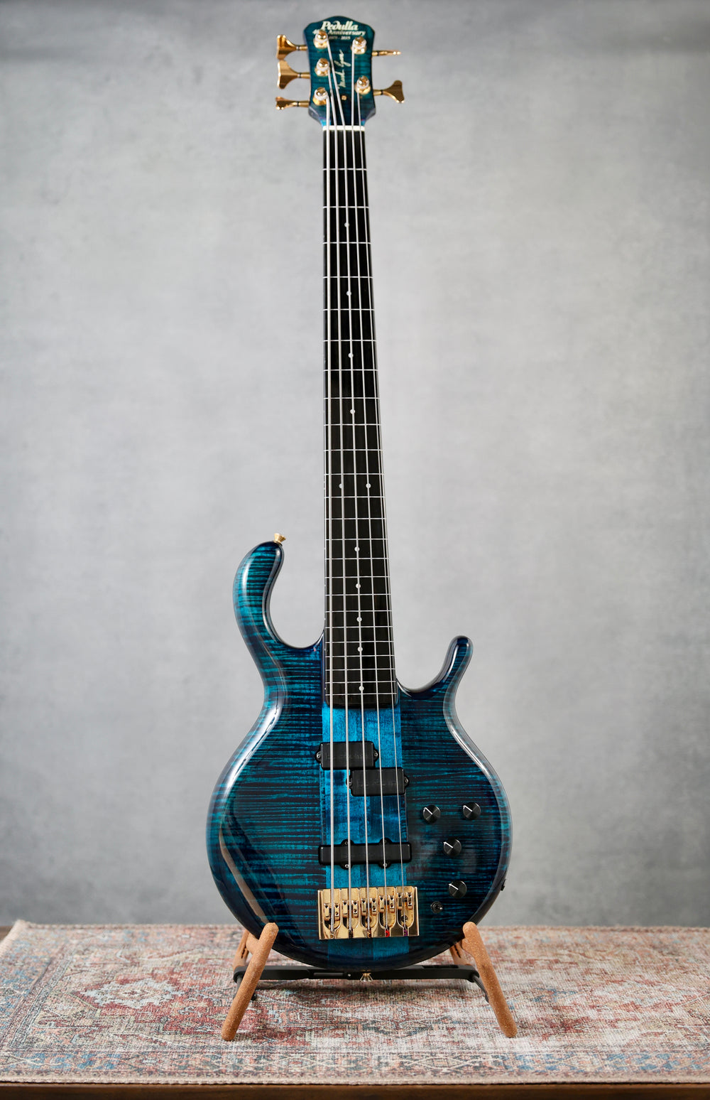 Pedulla 40th Anniversary Mark Egan Signature Buzz Fretless 2015 - Trans Blue