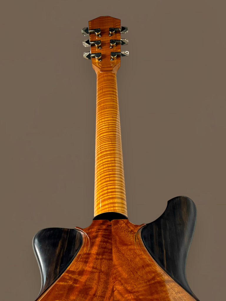 Jesselli Guitars Modernaire Circa 1989-1990 Natural Walnut & Ebony. Owned by Alan Rogan touring tech for Keith Richards. (Authorized Jesselli Dealer)