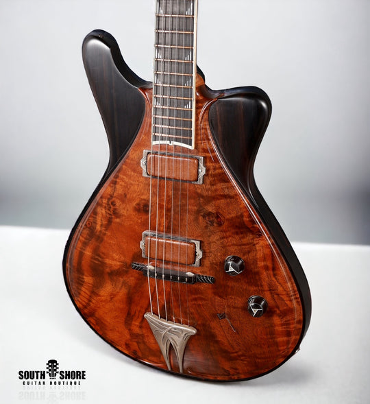 Jesselli Guitars Modernaire Circa 1989-1990 Natural Walnut & Ebony. Owned by Alan Rogan touring tech for Keith Richards. (Authorized Jesselli Dealer)
