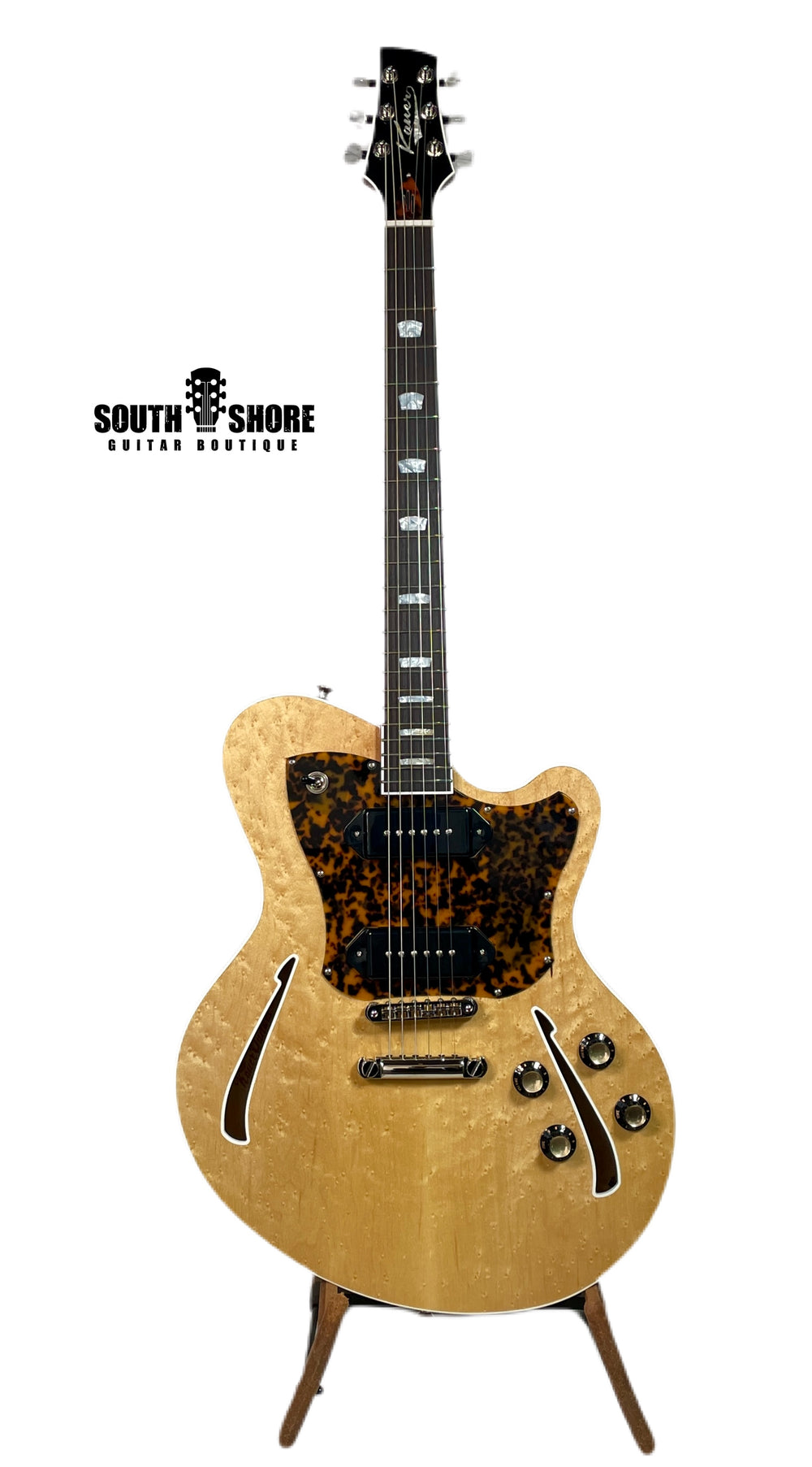Kauer Guitars Super Chief, Natural Birdseye Maple Top, 2 P-90's, 6lbs 14oz NEW (Authorized Dealer)