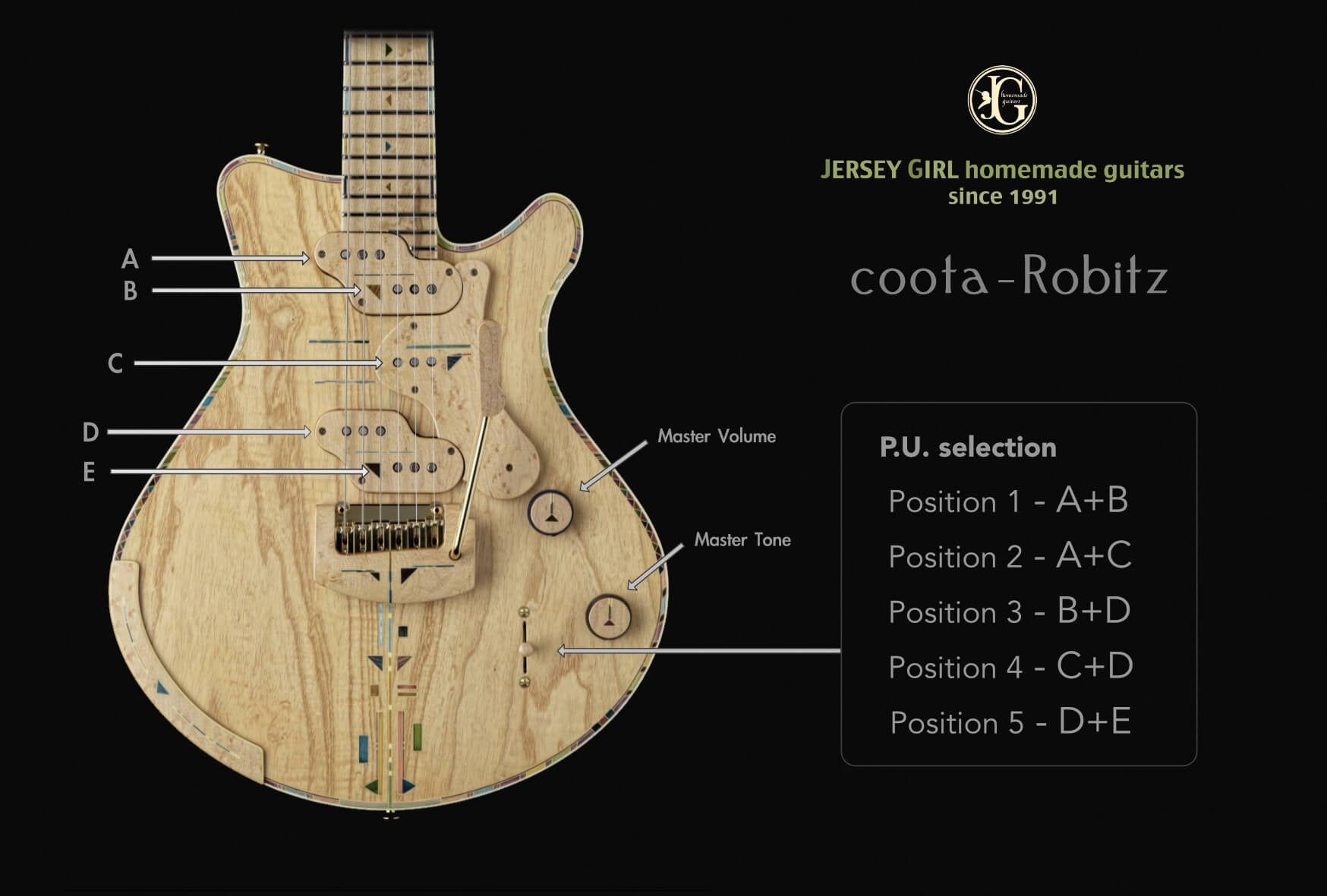 Jersey Girl Homemade Guitars Coota-Robitz 2025 - Ash