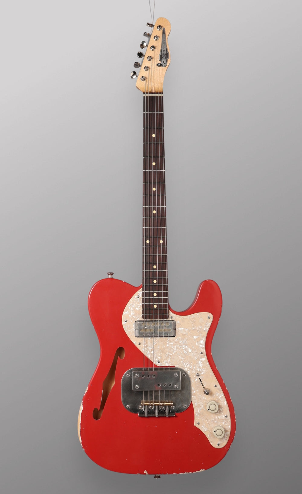 Waterslide Guitars Thinline T-Style Coodercaster - 2023 - Aged Fiesta Red. NEW (Authorized Dealer)
