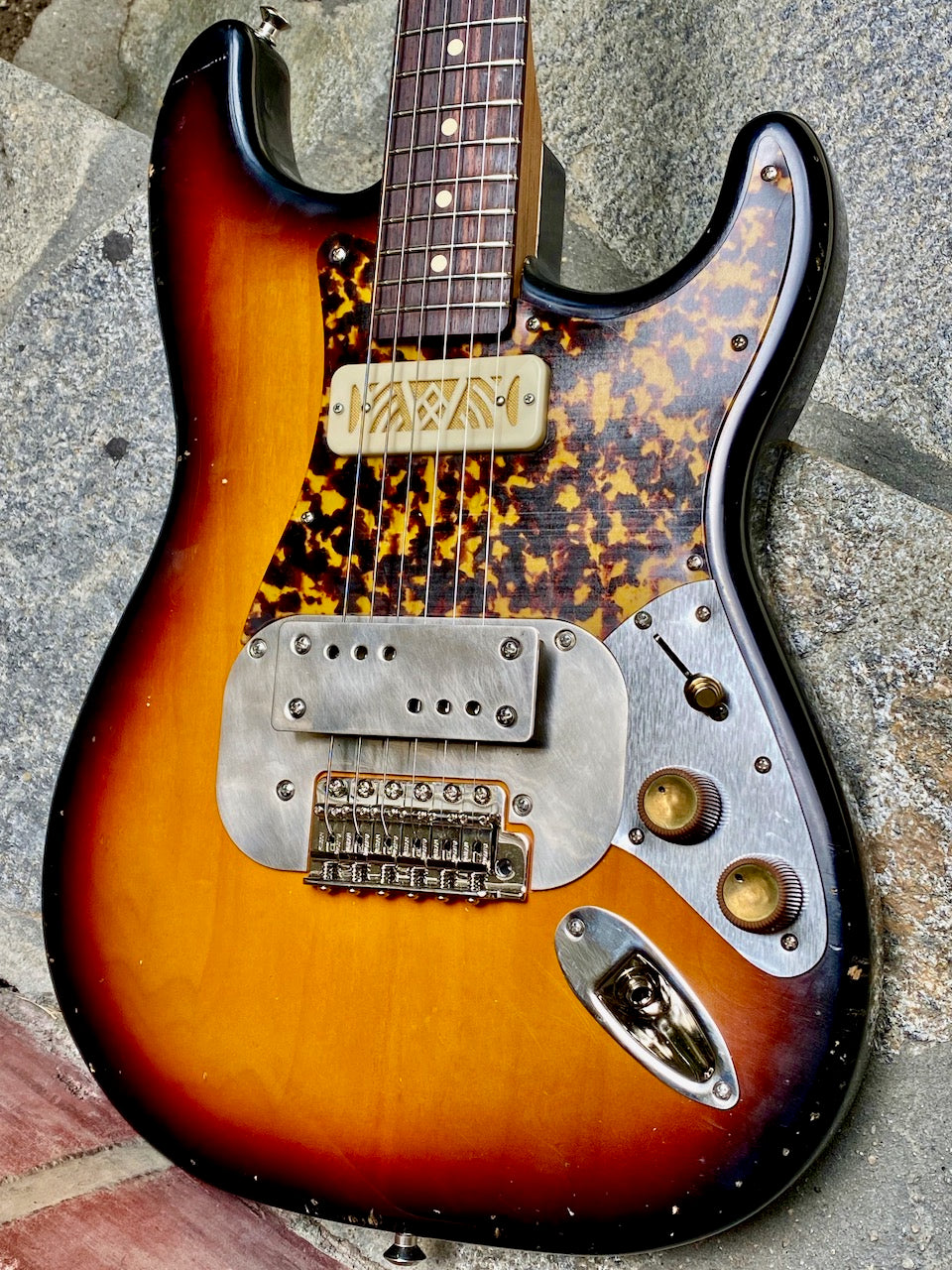 Waterslide S-Style W/ Mojo Lap-Steal and Gold-Foil Pickups, 2020 Sunburst NEW (Authorized Dealer)