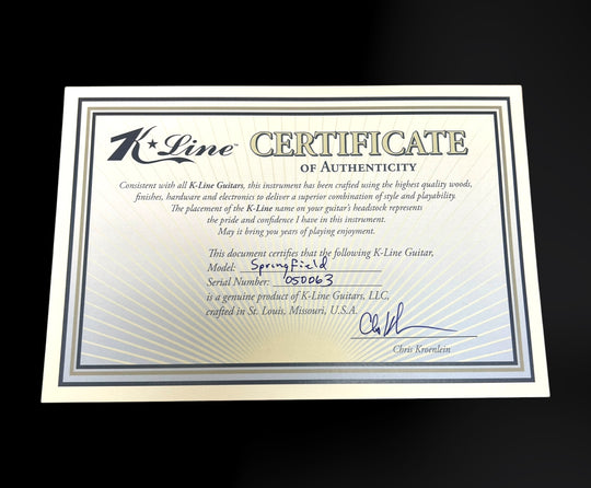 K-Line Springfield  2025  - Olympic White. NEW, (Authorized Dealer)