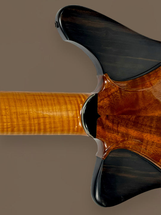 Jesselli Guitars Modernaire Circa 1989-1990 Natural Walnut & Ebony. Owned by Alan Rogan touring tech for Keith Richards. (Authorized Jesselli Dealer)