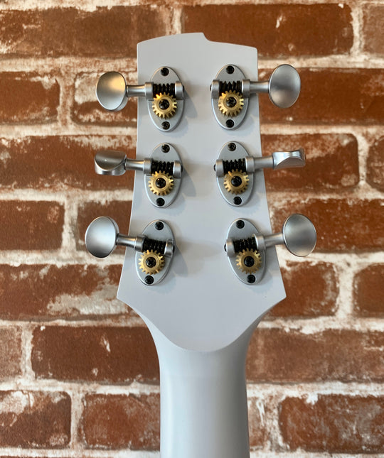 Uma Guitars (Early 2020) Jetson Concrete Grey/Red Anodized, Dual-Foil HB & Piezo Pickup, only 6lbs 7.4oz